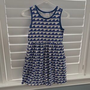 Hannah Anderson size 10 Blue and White Wave Pattern Girls Dress